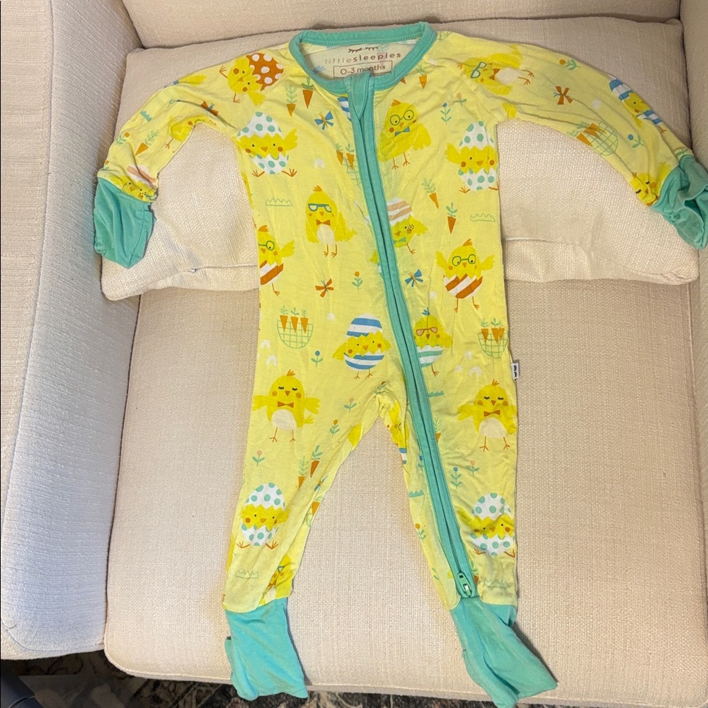 Little Sleepies yellow Easter onesie